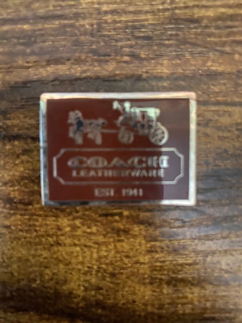 Coach Leatherware Horse & Carriage Brooch Pin Vintage Style 1.25” x 1”